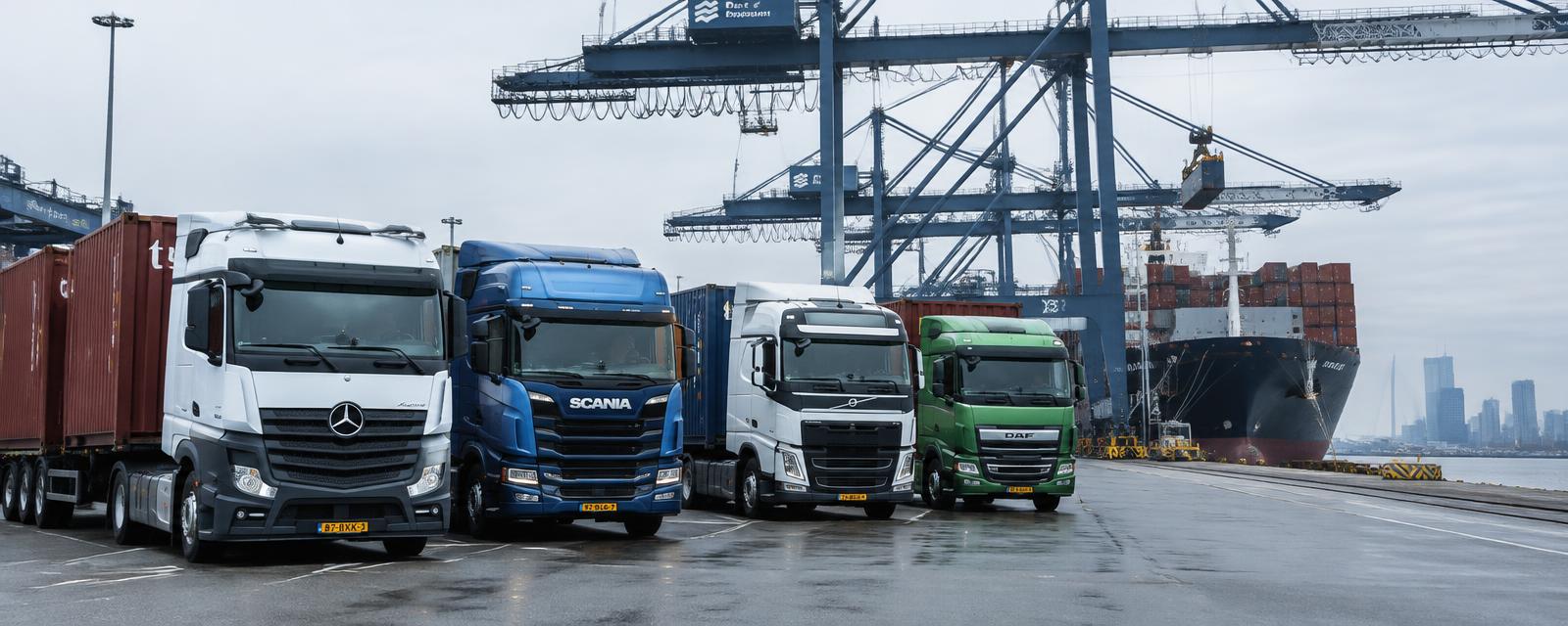 Harbourline Freight trucks at the Port of Rotterdam